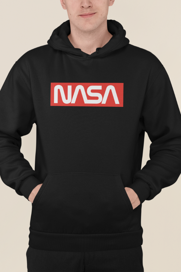 NASA emblem sweatshirt in the SUPREME style, NASA red and white sweatshirt and pullovers, Space design hoodies, American Space Agency Hoodie