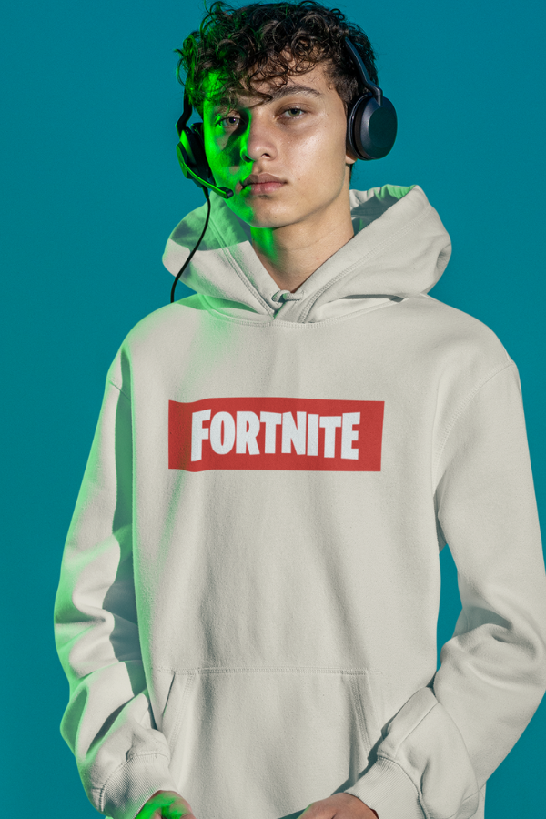 Fortnite Unisex Hoodie, Fortnite pullover and Sweatshirt, Fortnite Gaming Hoodie with fan art logo, SUPREME Style Fortnite merch, Merchkart