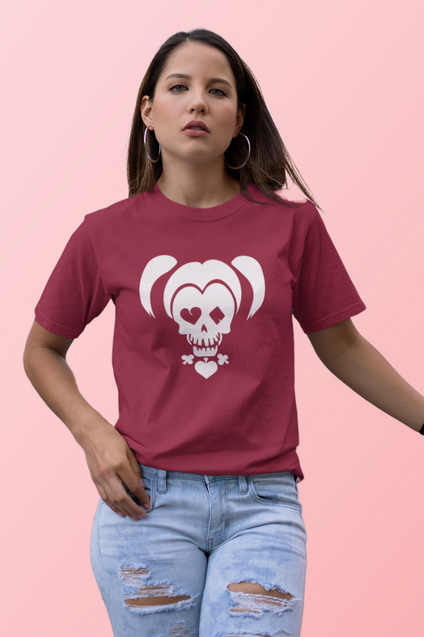 Harley Quinn Joker Skull design Unisex t-shirt, DC Comics SuperVillain T-shirt, Suicide Squad t-shirt, Batman Villain t-shirt, Merchkart