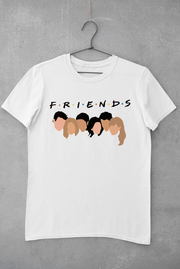 FRIENDS TV Show Logo Illustration White T-shirt for Women - Merchkart